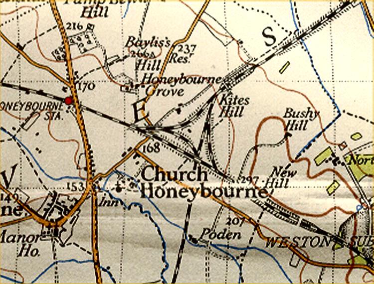 Honeybourne from 1930 OS map