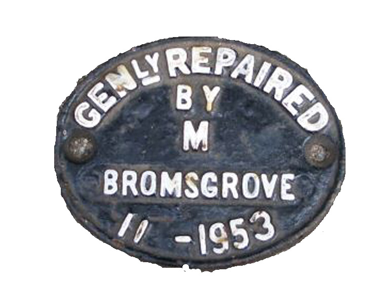 Bromsgrove Wagon works plate
