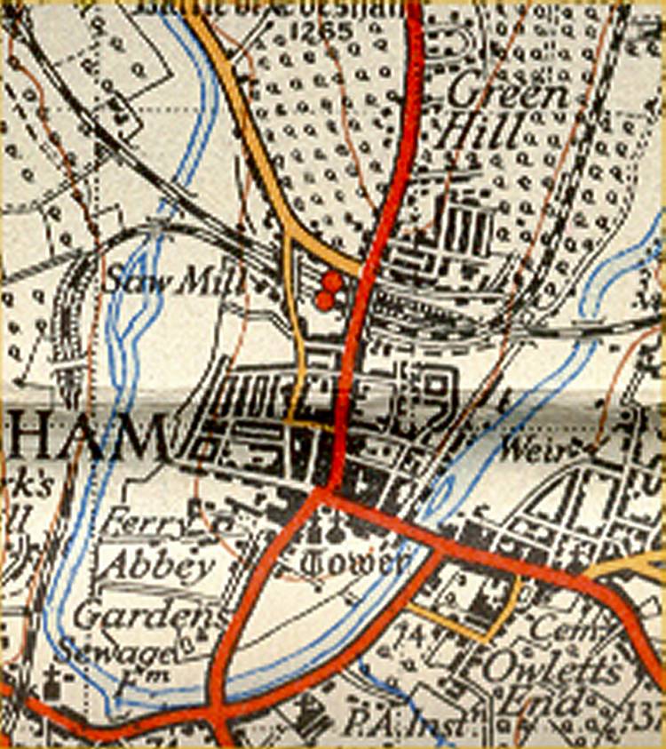 Extract from 1930 OS map