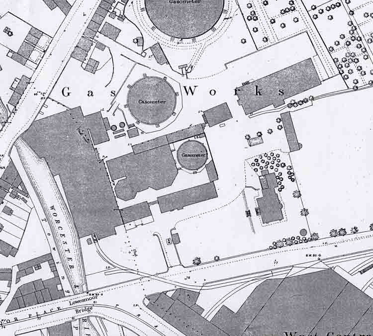 1882 Gas Works map