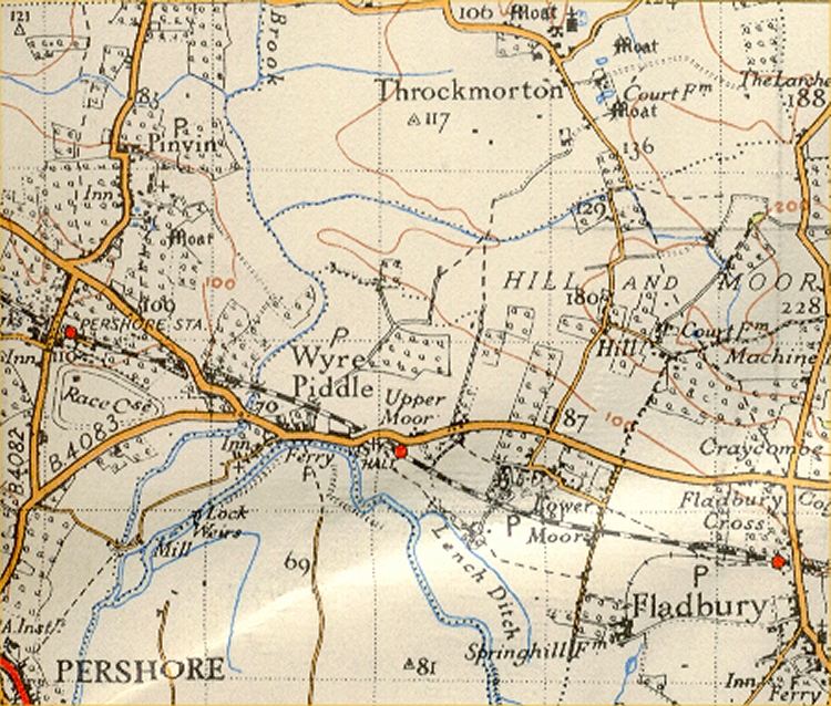 Pershore from 1930 OS map