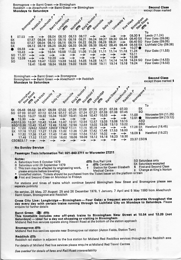 1979 timetable
