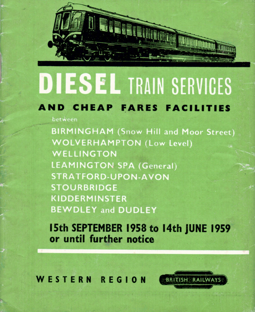 1958-9 DMU services timetable
