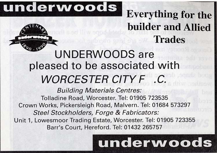 Advert for Underwoods